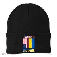 I Stand With Ukraine USA Flag Beanie thumb 0