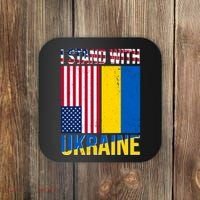 I Stand With Ukraine USA Flag Coaster thumb 0