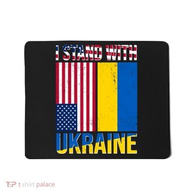 I Stand With Ukraine USA Flag Mousepad