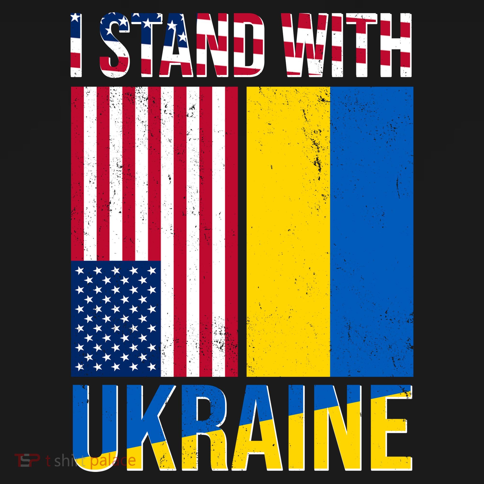 I Stand With Ukraine USA Flag Mousepad