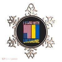 I Stand With Ukraine USA Flag Ornament thumb 0