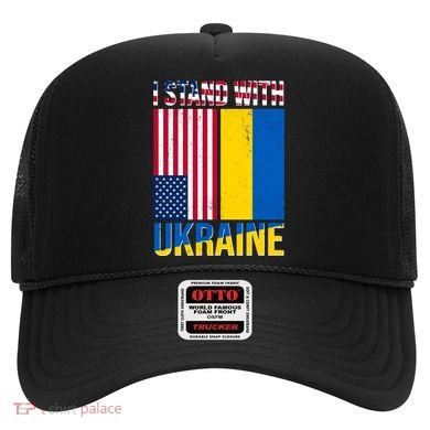 I Stand With Ukraine USA Flag Hat