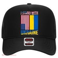 I Stand With Ukraine USA Flag Hat thumb 0