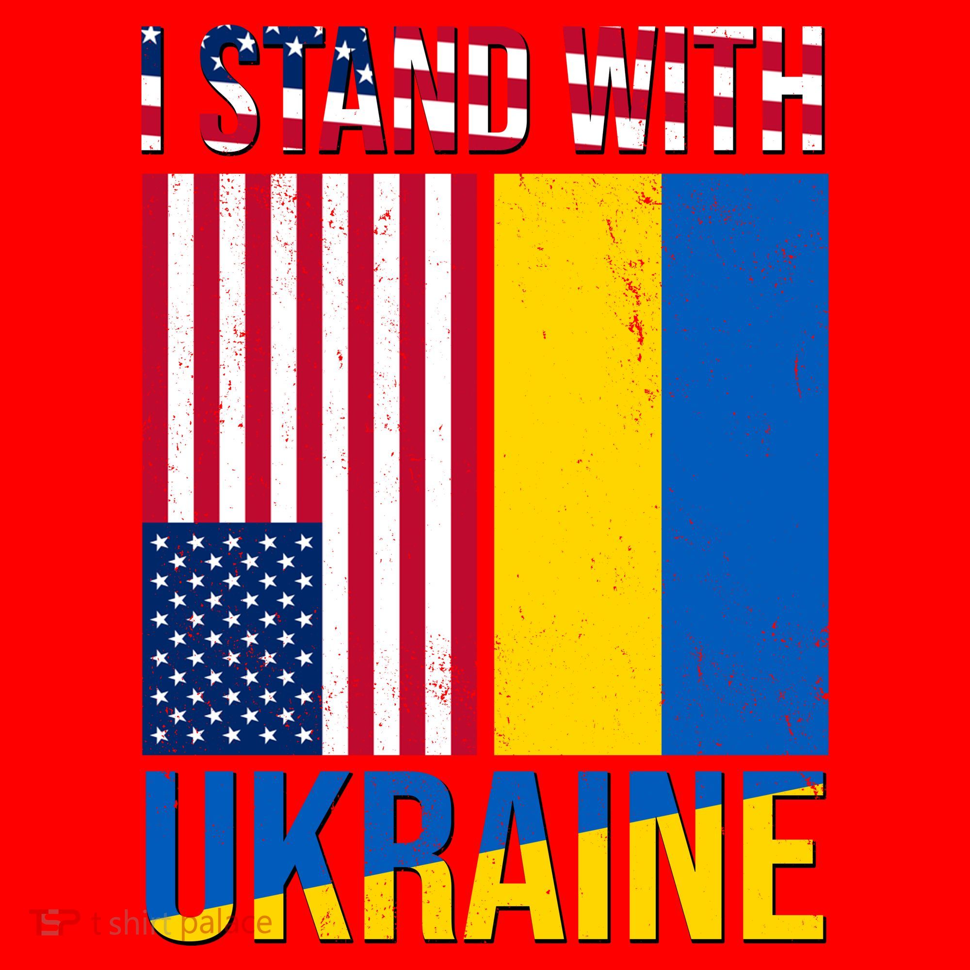 I Stand With Ukraine USA Flag Santa Hat