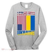 I Stand With Ukraine USA Flag Long Sleeve Shirt thumb 0