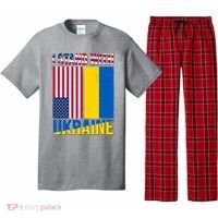 I Stand With Ukraine USA Flag Pajama Set thumb 0