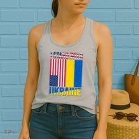 I Stand With Ukraine USA Flag Women's Tank Top thumb 2