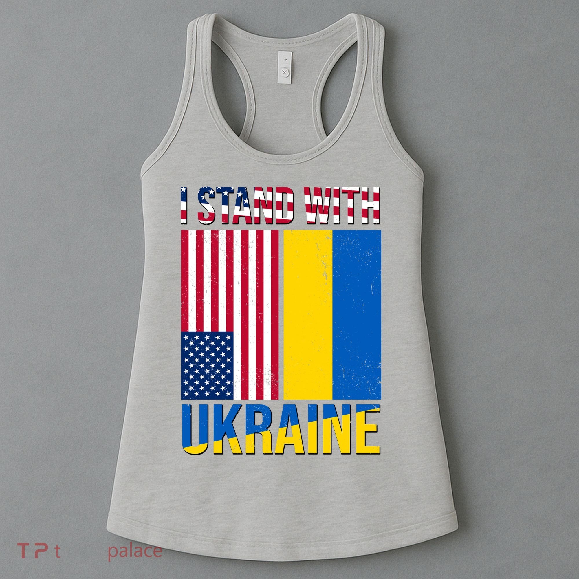 I Stand With Ukraine USA Flag Women's Tank Top
