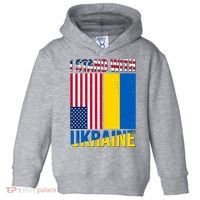 I Stand With Ukraine USA Flag Toddler Hoodie thumb 0