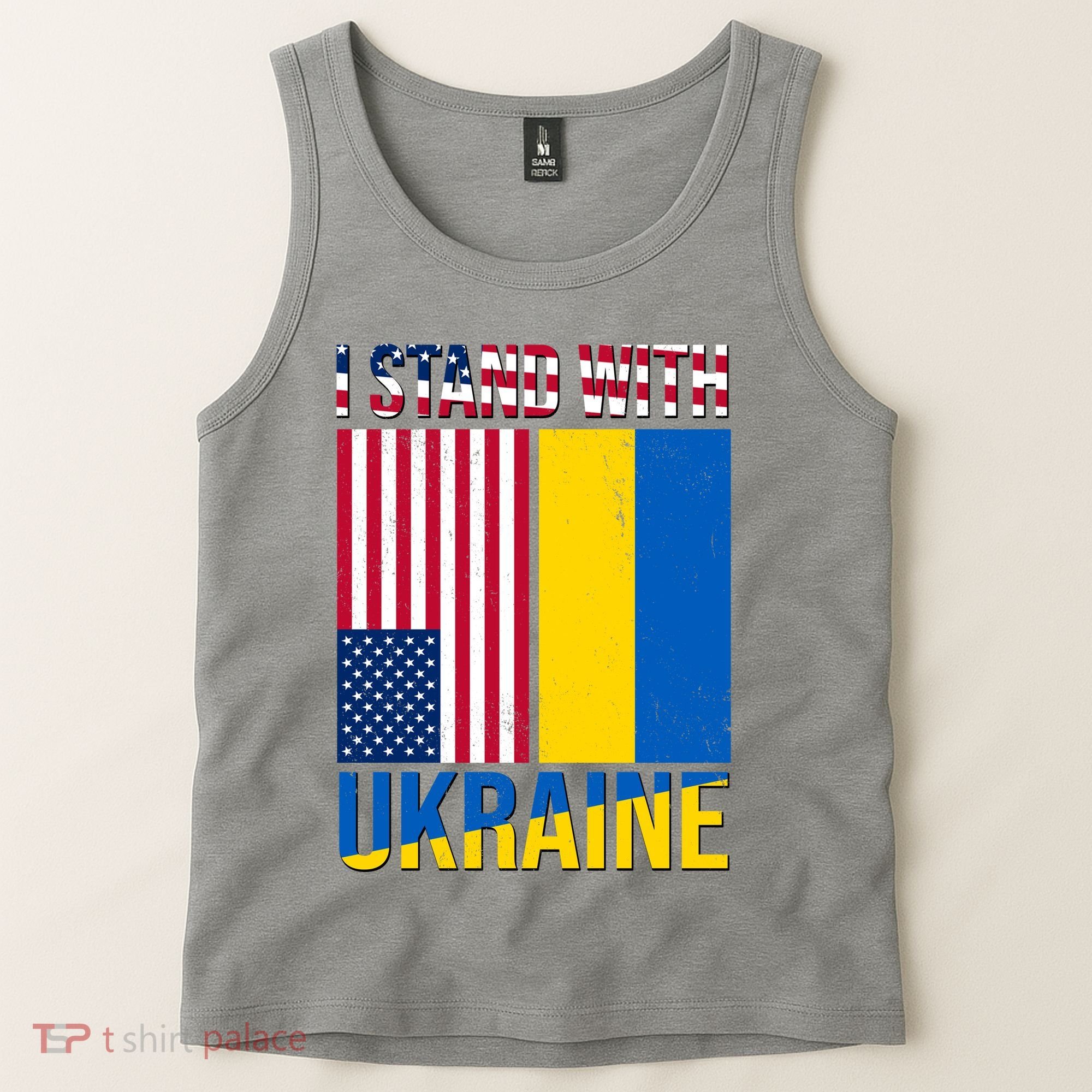 I Stand With Ukraine USA Flag Tank Top