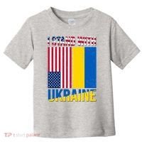I Stand With Ukraine USA Flag Toddler T-Shirt thumb 0