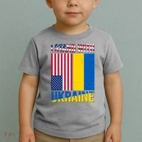 I Stand With Ukraine USA Flag Toddler T-Shirt thumb 2