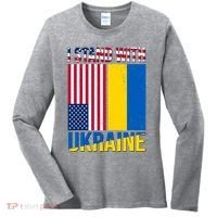 I Stand With Ukraine USA Flag Women's Long Sleeve Shirt thumb 0