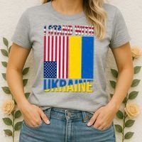 I Stand With Ukraine USA Flag Women's T-Shirt thumb 2