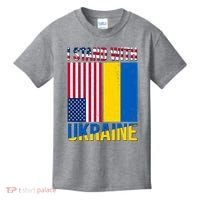 I Stand With Ukraine USA Flag Kids T-Shirt thumb 0