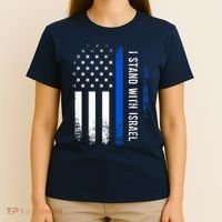 I Stand With Israel American Flag Jewish Freedom Solidarity T-Shirt thumb 4