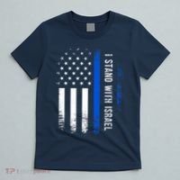 I Stand With Israel American Flag Jewish Freedom Solidarity T-Shirt thumb 5