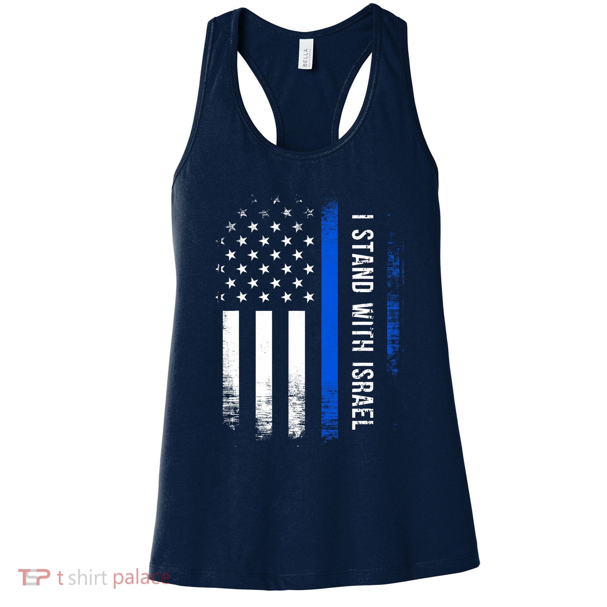 I Stand With Israel American Flag Jewish Freedom Solidarity Women's Tank Top