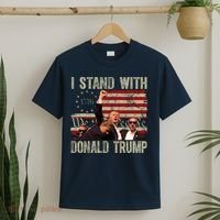 I Stand With Donald Trump Fist Usa Vintage Flag T-Shirt thumb 2