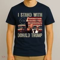 I Stand With Donald Trump Fist Usa Vintage Flag T-Shirt thumb 3