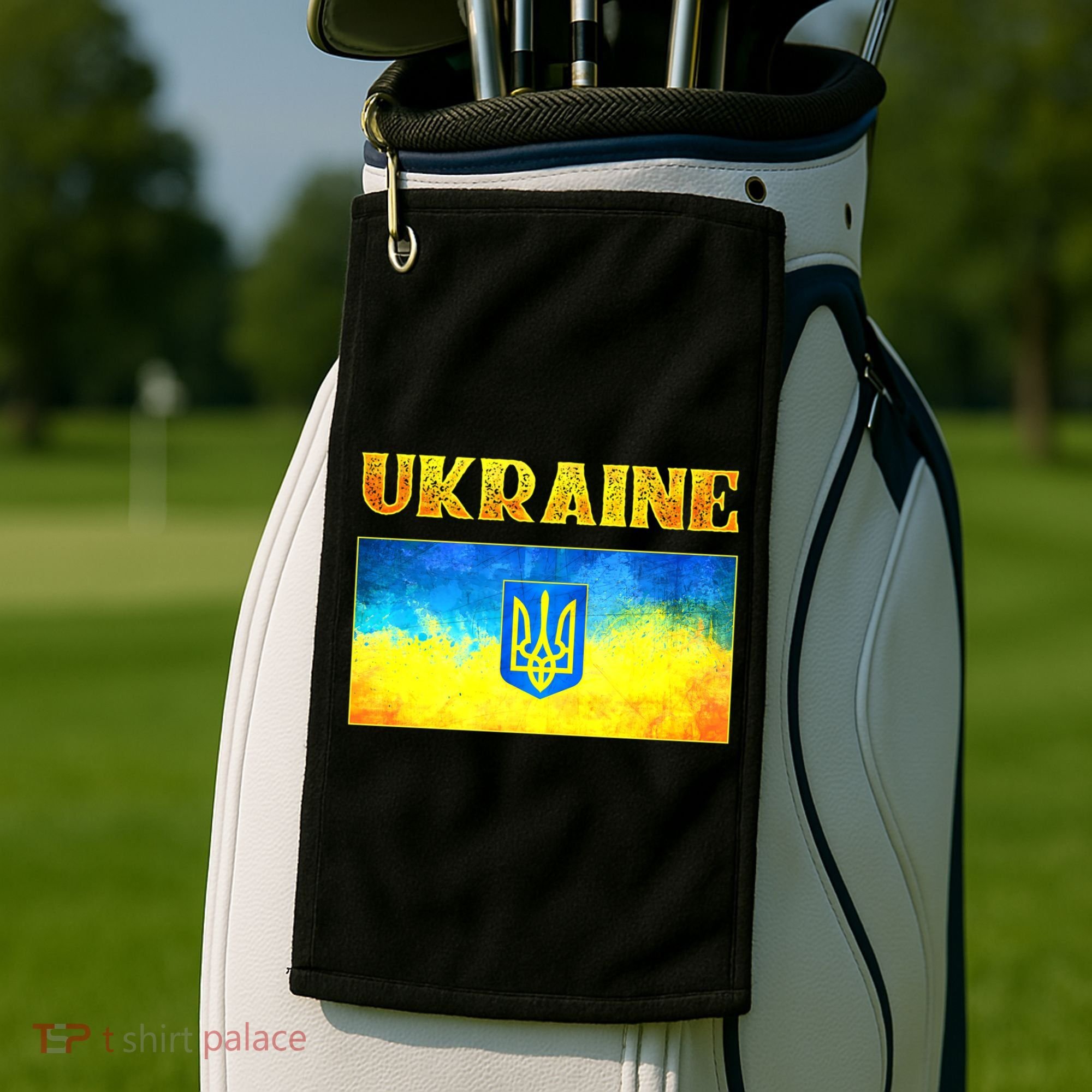 I Stand With Ukraine Gift Ukrainian Flag Ukraine Funny Gift Golf Towel