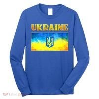 I Stand With Ukraine Gift Ukrainian Flag Ukraine Funny Gift Long Sleeve Shirt thumb 0