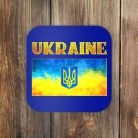 I Stand With Ukraine Gift Ukrainian Flag Ukraine Funny Gift Coaster thumb 0