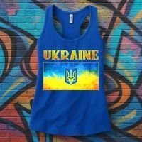 I Stand With Ukraine Gift Ukrainian Flag Ukraine Funny Gift Women's Tank Top thumb 3