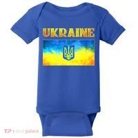 I Stand With Ukraine Gift Ukrainian Flag Ukraine Funny Gift Baby Bodysuit thumb 0