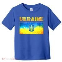 I Stand With Ukraine Gift Ukrainian Flag Ukraine Funny Gift Toddler T-Shirt thumb 0