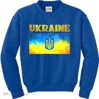 I Stand With Ukraine Gift Ukrainian Flag Ukraine Funny Gift Kids Sweatshirt thumb 0