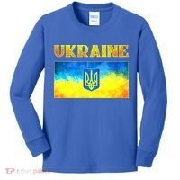 I Stand With Ukraine Gift Ukrainian Flag Ukraine Funny Gift Kids Long Sleeve Shirt thumb 0