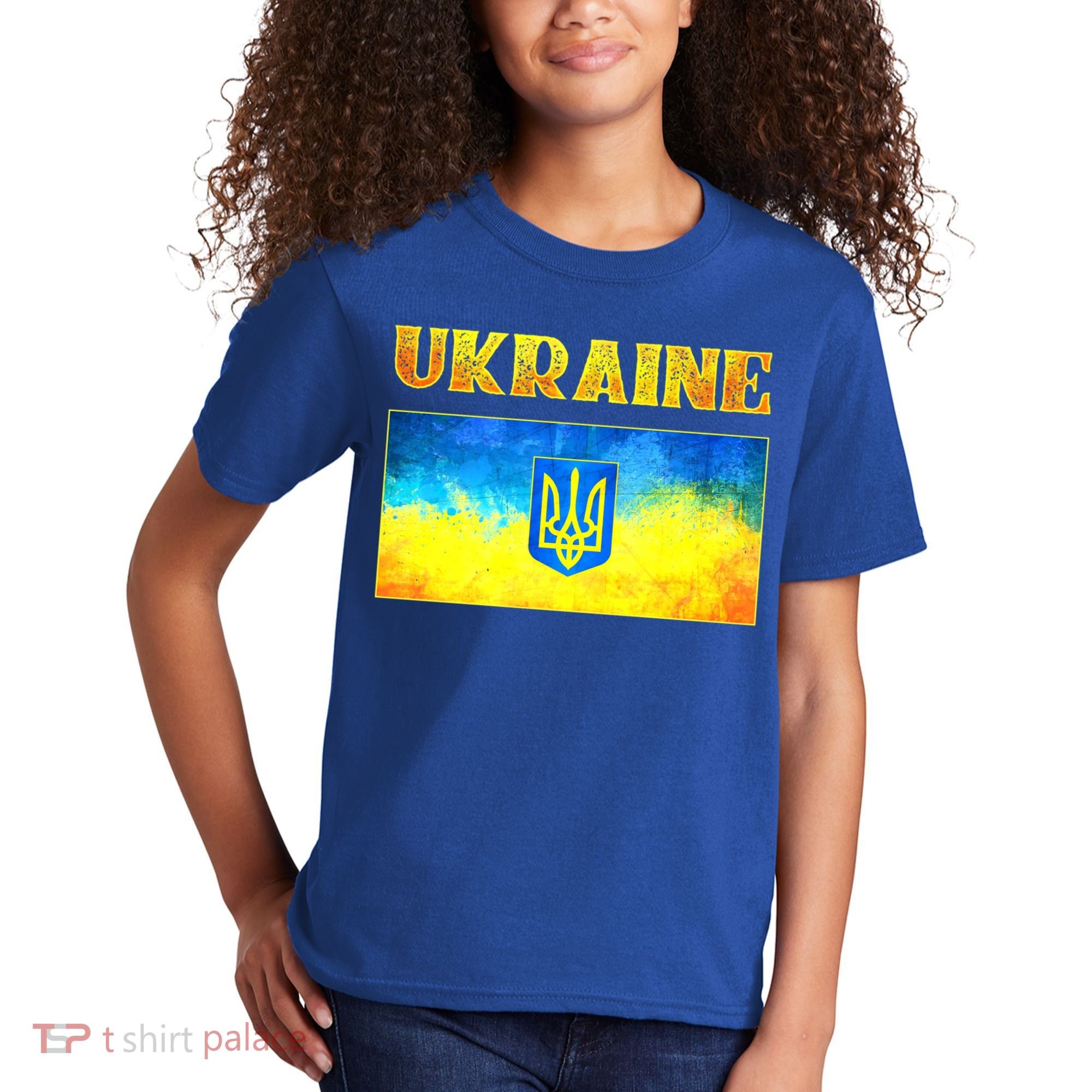 I Stand With Ukraine Gift Ukrainian Flag Ukraine Funny Gift Kids T-Shirt