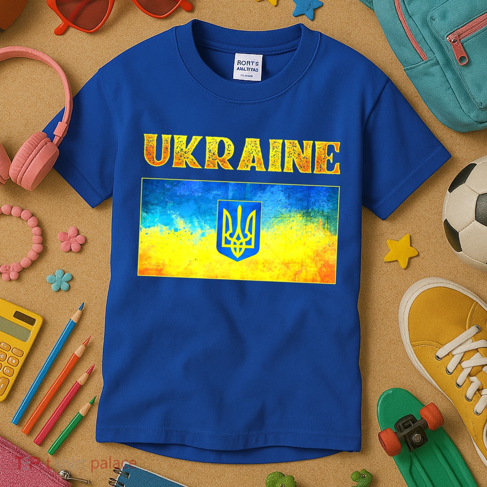 I Stand With Ukraine Gift Ukrainian Flag Ukraine Funny Gift Kids T-Shirt