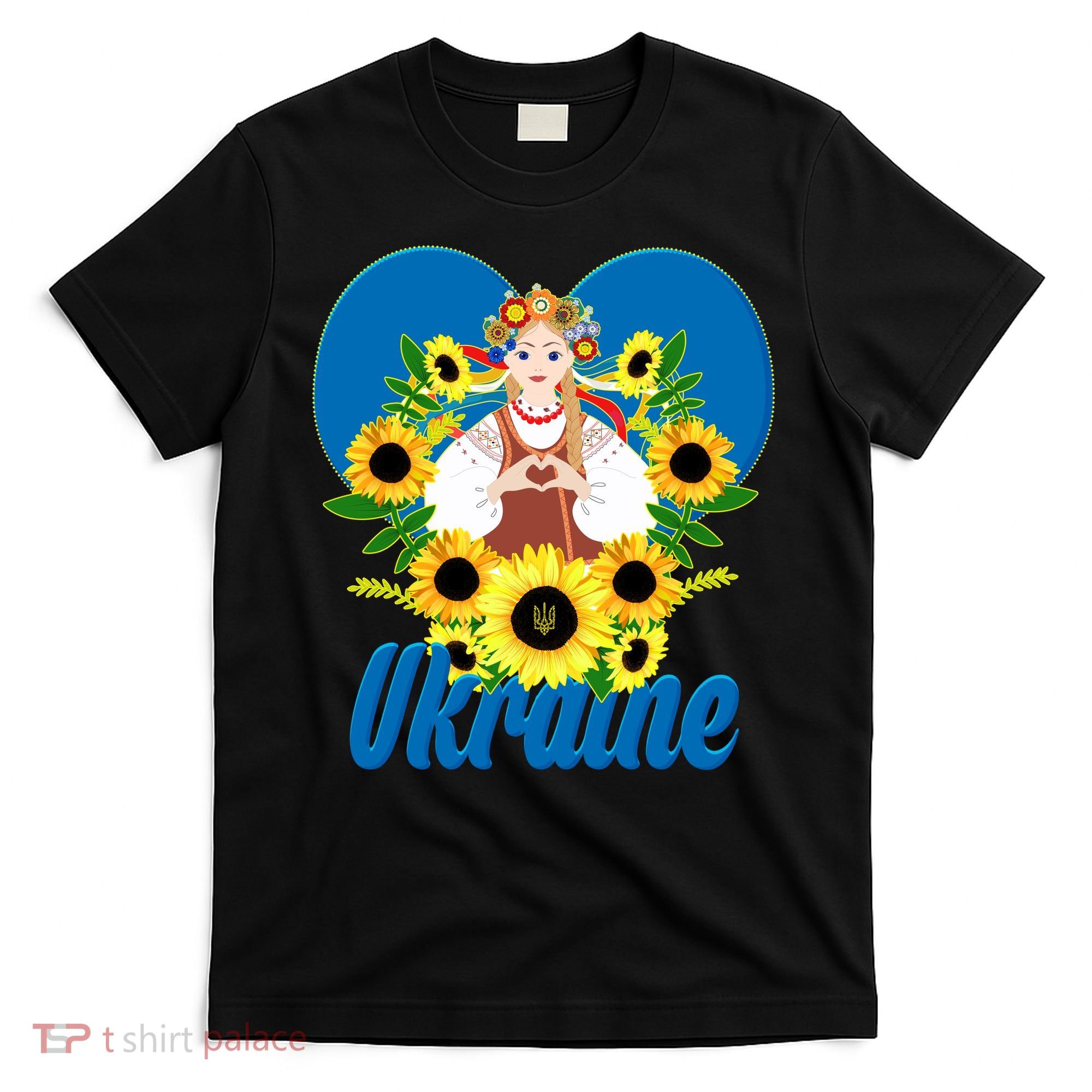 I Stand With Ukraine Traditional Ukrainian Sunflower Girl T-Shirt