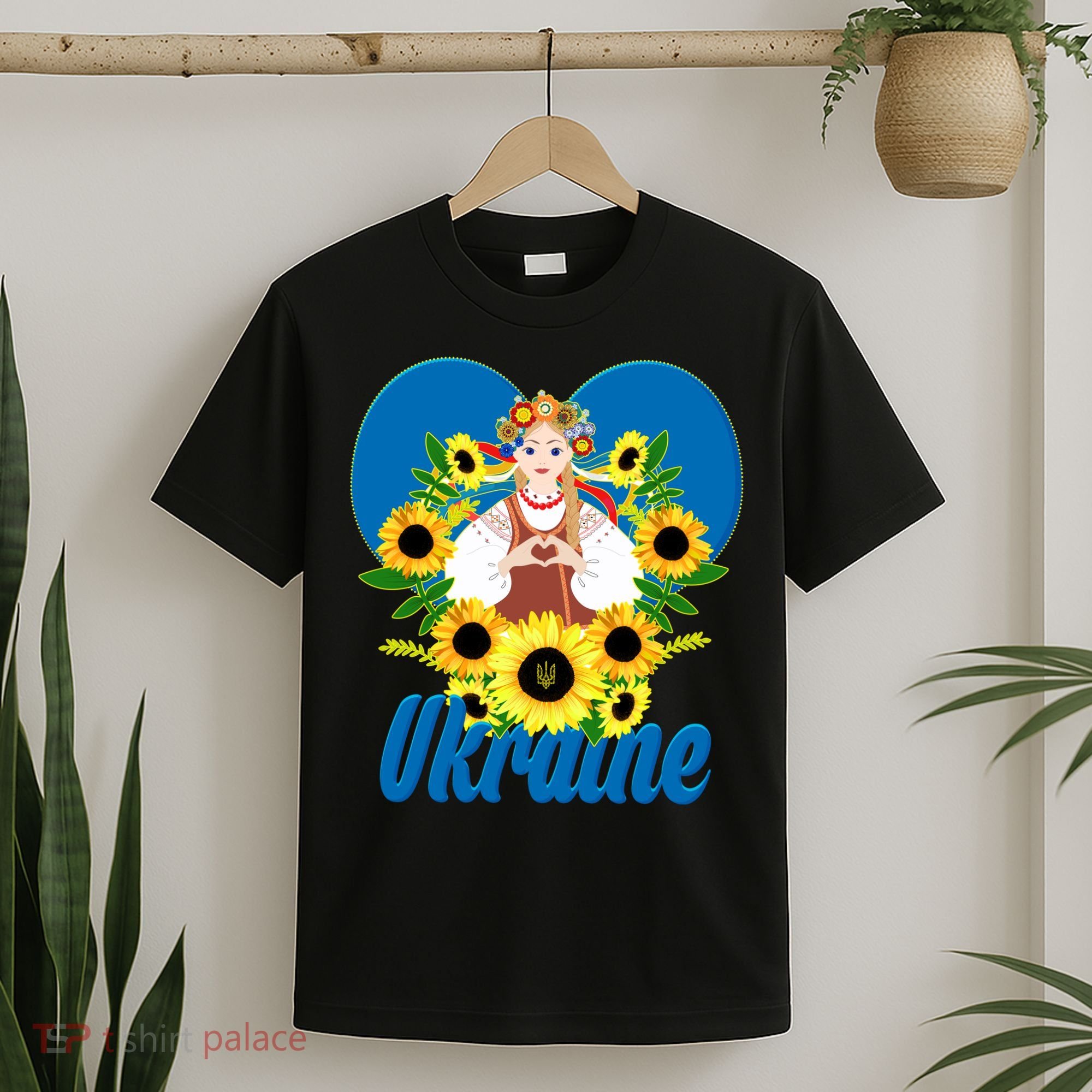 I Stand With Ukraine Traditional Ukrainian Sunflower Girl T-Shirt