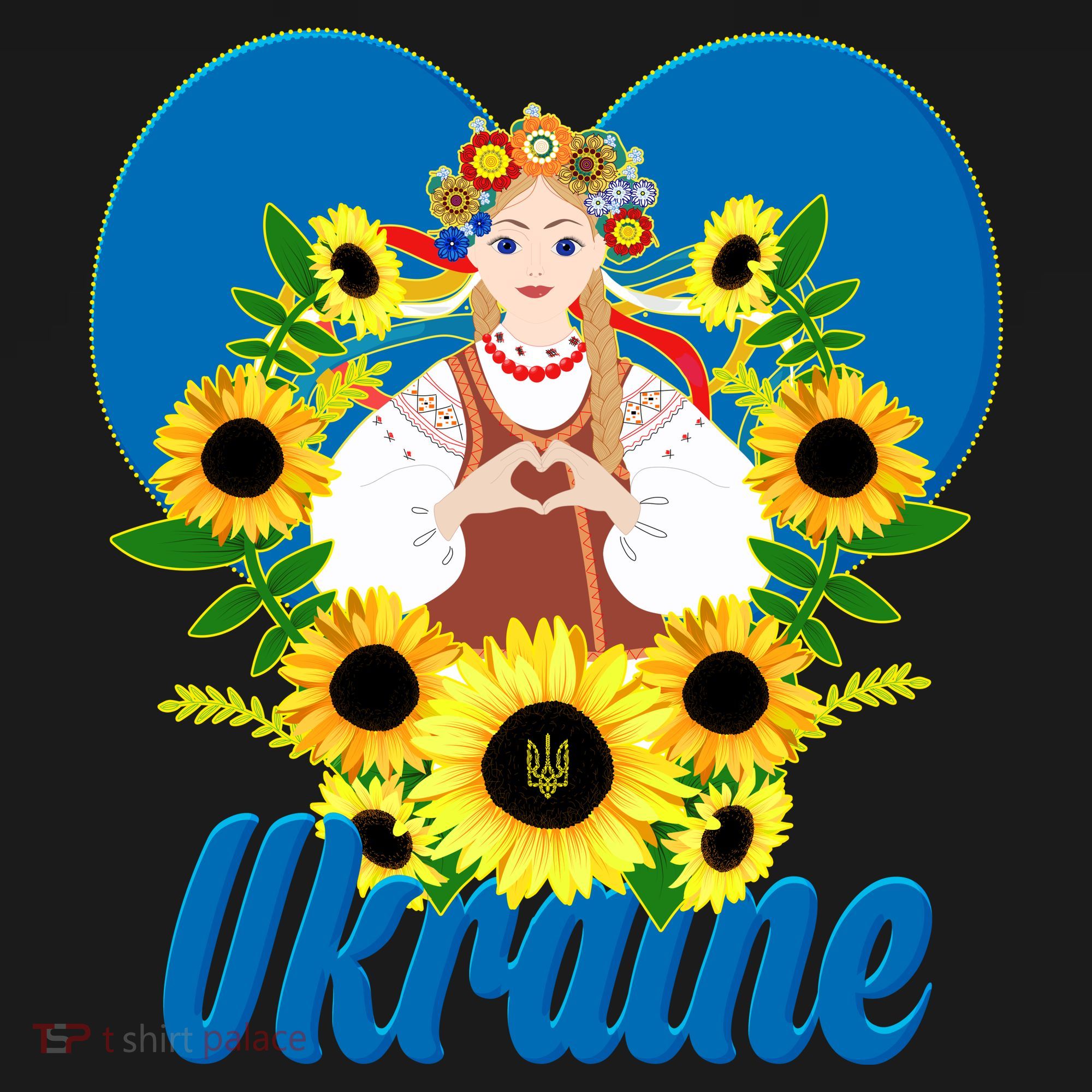 I Stand With Ukraine Traditional Ukrainian Sunflower Girl Polo