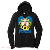 I Stand With Ukraine Traditional Ukrainian Sunflower Girl Women's Hoodie thumb 0