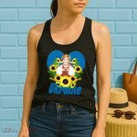 I Stand With Ukraine Traditional Ukrainian Sunflower Girl Women's Tank Top thumb 2