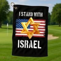 I Stand With Israel Israel Palestine Conflict Support Israel Golf Towel thumb 1