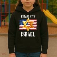 I Stand With Israel Israel Palestine Conflict Support Israel Kids Hoodie thumb 3