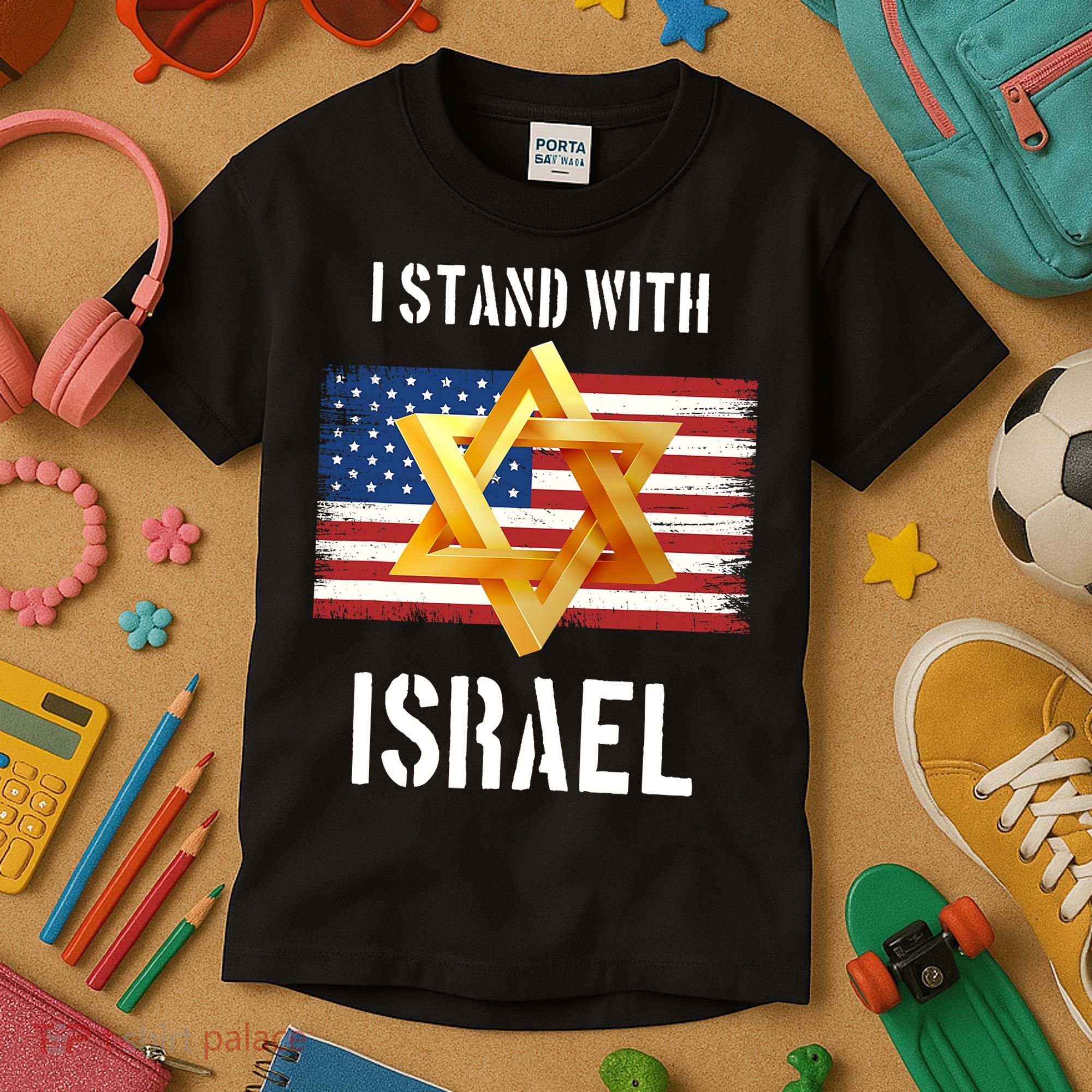 I Stand With Israel Israel Palestine Conflict Support Israel Kids T-Shirt