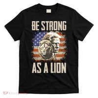 I Stand With Trump Be Strong As A Lion T-Shirt thumb 0