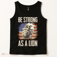 I Stand With Trump Be Strong As A Lion Tank Top thumb 2