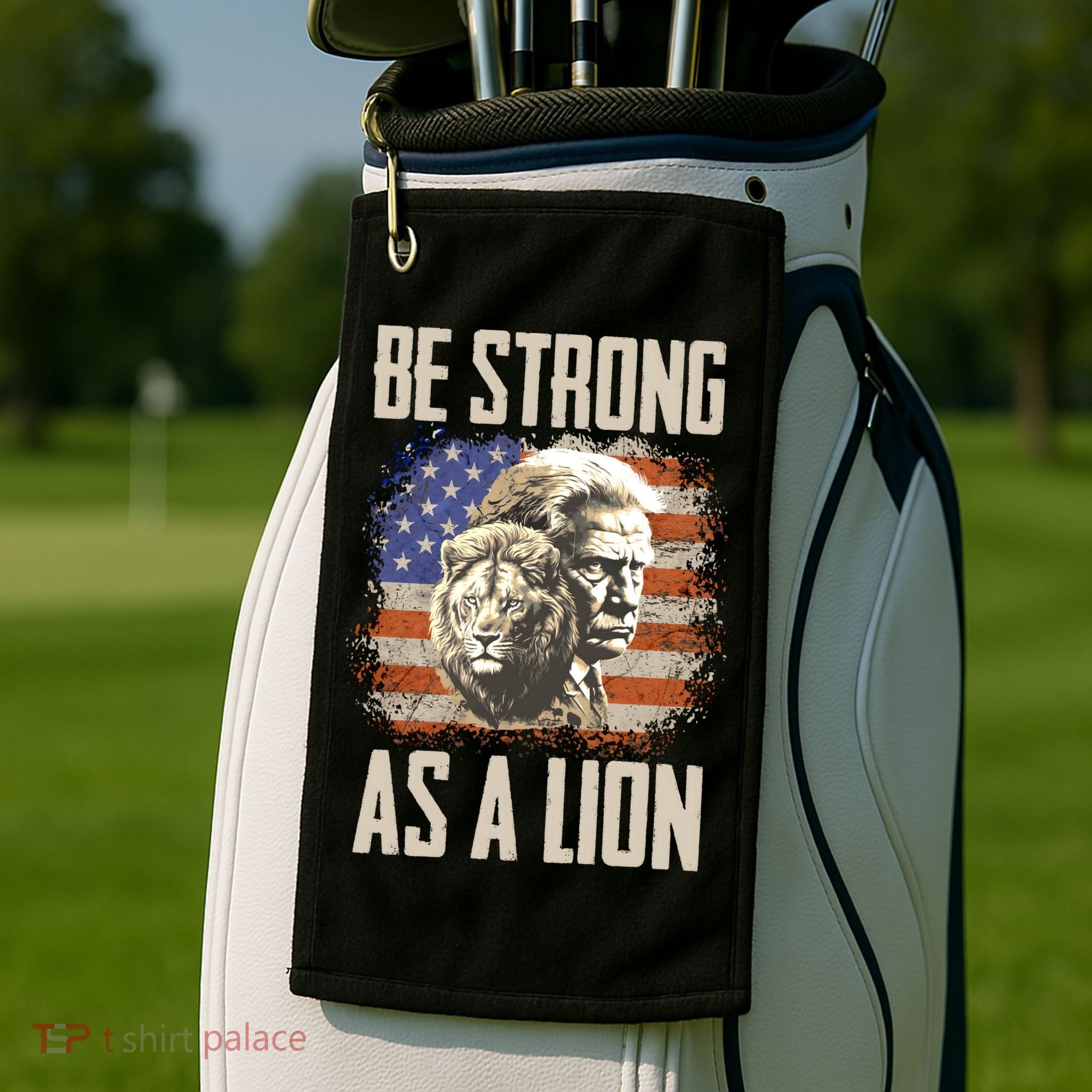 I Stand With Trump Be Strong As A Lion Golf Towel