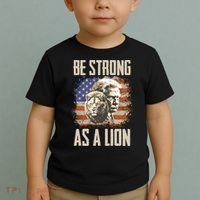 I Stand With Trump Be Strong As A Lion Toddler T-Shirt thumb 2
