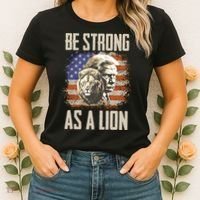 I Stand With Trump Be Strong As A Lion Women's T-Shirt thumb 2