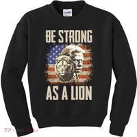 I Stand With Trump Be Strong As A Lion Kids Sweatshirt thumb 0