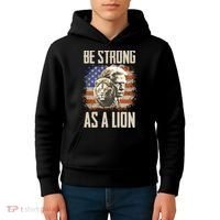 I Stand With Trump Be Strong As A Lion Kids Hoodie thumb 4