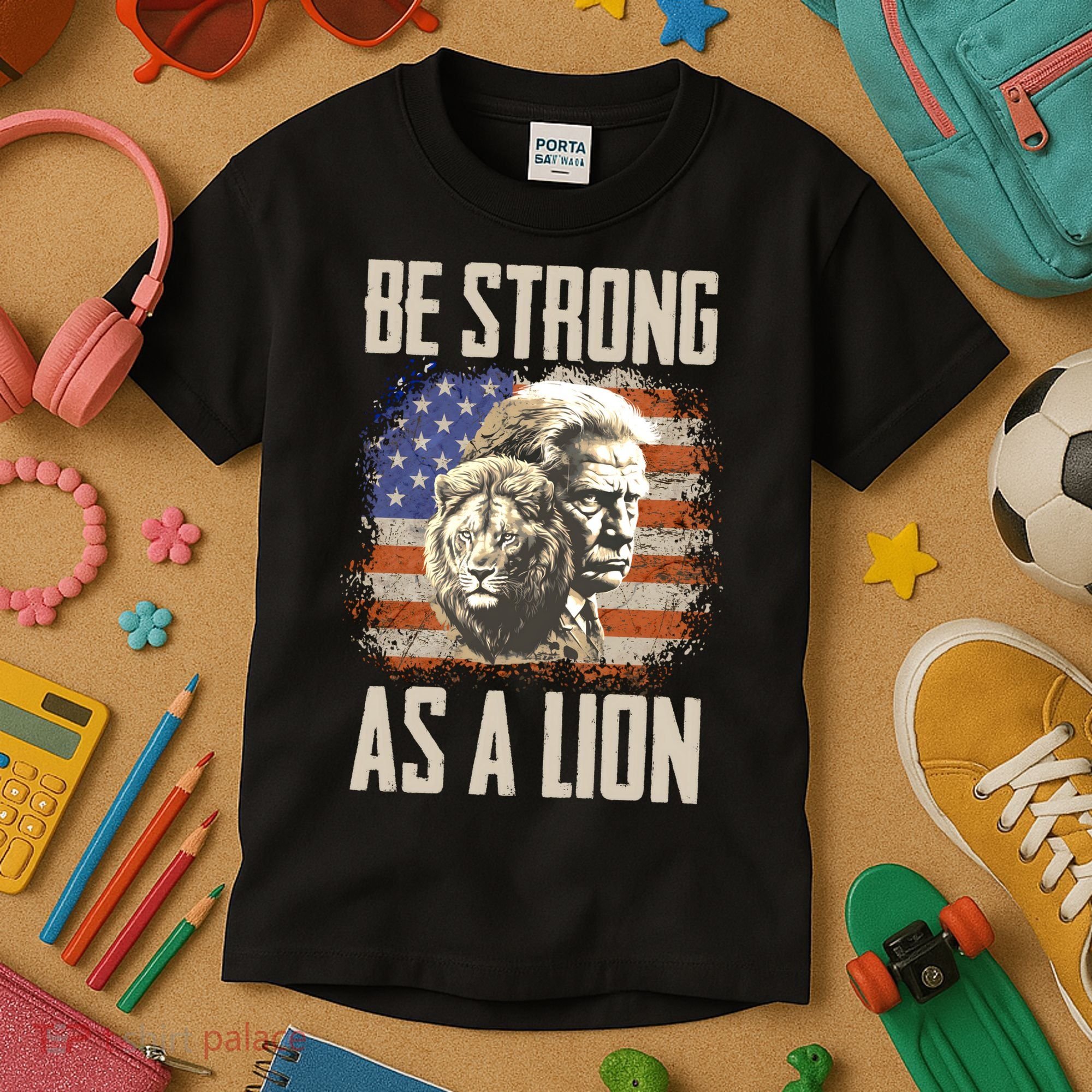 I Stand With Trump Be Strong As A Lion Kids T-Shirt